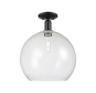 Arcadia One Light Semi-Flush Mount in Matte Black (405|716-1C-BK-G124-14)