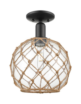 Arcadia One Light Semi-Flush Mount in Matte Black (405|716-1C-BK-G122-10RB)