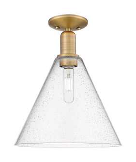 Arcadia One Light Semi-Flush Mount in Brushed Brass (405|716-1C-BB-GBC-124)