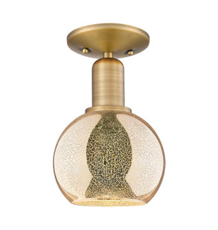 Arcadia One Light Semi-Flush Mount in Brushed Brass (405|716-1C-BB-G128-6)