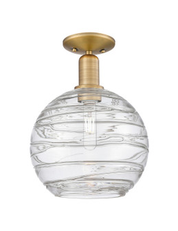 Arcadia One Light Semi-Flush Mount in Brushed Brass (405|716-1C-BB-G1213-10CL)