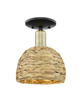 Arcadia One Light Semi-Flush Mount in Black Antique Brass (405|716-1C-BAB-RBD-8-NAT)