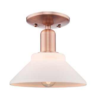 Arcadia One Light Semi-Flush Mount in Antique Copper (405|716-1C-AC-G131)