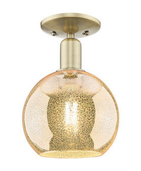 Arcadia One Light Semi-Flush Mount in Antique Brass (405|716-1C-AB-G128-8)