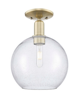 Arcadia One Light Semi-Flush Mount in Antique Brass (405|716-1C-AB-G124-10)