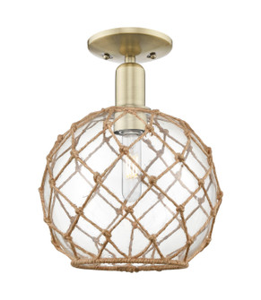 Arcadia One Light Semi-Flush Mount in Antique Brass (405|716-1C-AB-G122-10RB)