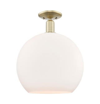 Arcadia One Light Semi-Flush Mount in Antique Brass (405|716-1C-AB-G121-14)