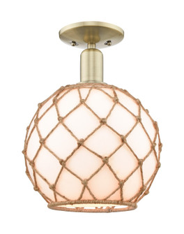 Arcadia One Light Semi-Flush Mount in Antique Brass (405|716-1C-AB-G121-10RB)