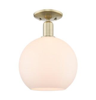 Arcadia One Light Semi-Flush Mount in Antique Brass (405|716-1C-AB-G121-10)