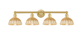 Edison Four Light Bath Vanity in Satin Gold (405|616-4W-SG-NBD2-75-NAT)