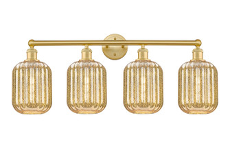 Edison Four Light Bath Vanity in Satin Gold (405|616-4W-SG-G460-7ME)