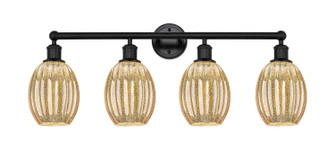 Edison Four Light Bath Vanity in Matte Black (405|616-4W-BK-G459-6ME)