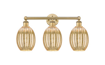 Edison Three Light Bath Vanity in Brushed Brass (405|616-3W-BB-G459-6ME)