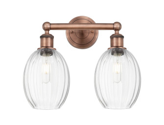 Edison Two Light Bath Vanity in Antique Copper (405|616-2W-AC-G459-6CL)