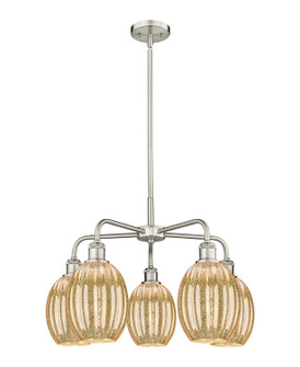 Ballston Five Light Chandelier in Satin Nickel (405|516-5CR-SN-G459-6ME)