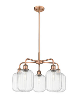 Ballston Five Light Chandelier in Antique Copper (405|516-5CR-AC-G460-7CL)