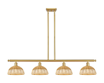 Ballston Four Light Island Pendant in Satin Gold (405|516-4I-SG-NBD2-9-NAT)