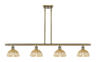 Ballston Four Light Island Pendant in Antique Brass (405|516-4I-AB-NBD2-75-NAT)