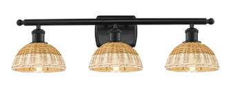 Ballston Three Light Bath Vanity in Matte Black (405|516-3W-BK-NBD2-75-NAT)