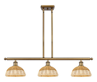 Ballston Three Light Island Pendant in Brushed Brass (405|516-3I-BB-NBD2-9-NAT)