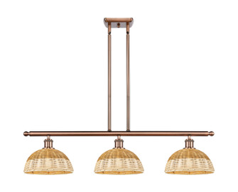 Ballston Three Light Island Pendant in Antique Copper (405|516-3I-AC-NBD2-9-NAT)