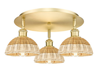 Ballston Three Light Semi-Flush Mount in Satin Gold (405|516-3C-SG-NBD2-75-NAT)