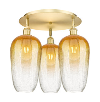 Ballston Three Light Semi-Flush Mount in Satin Gold (405|516-3C-SG-G484-7AM)
