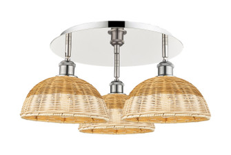 Ballston Three Light Semi-Flush Mount in Polished Nickel (405|516-3C-PN-NBD2-9-NAT)