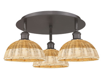 Ballston Three Light Semi-Flush Mount in Oil Rubbed Bronze (405|516-3C-OB-NBD2-9-NAT)