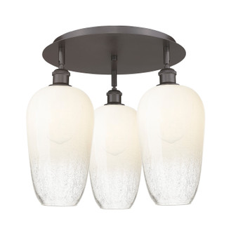 Ballston Three Light Semi-Flush Mount in Oil Rubbed Bronze (405|516-3C-OB-G484-7OP)