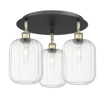 Ballston Three Light Semi-Flush Mount in Black Antique Brass (405|516-3C-BAB-G460-7CL)