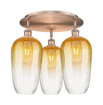 Ballston Three Light Semi-Flush Mount in Antique Copper (405|516-3C-AC-G484-7AM)