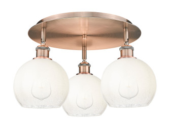 Ballston Three Light Semi-Flush Mount in Antique Copper (405|516-3C-AC-G483-8OP)