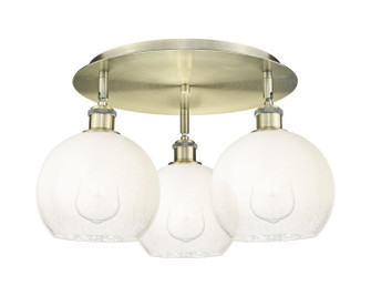 Ballston Three Light Semi-Flush Mount in Antique Brass (405|516-3C-AB-G483-8OP)