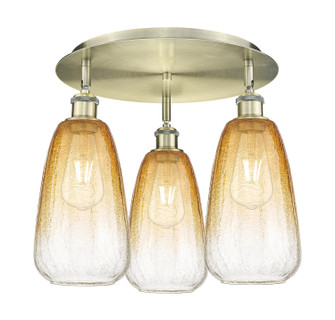 Ballston Three Light Semi-Flush Mount in Antique Brass (405|516-3C-AB-G480-6AM)