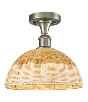 Ballston One Light Semi-Flush Mount in Brushed Satin Nickel (405|516-1C-SN-NBD2-12-NAT)