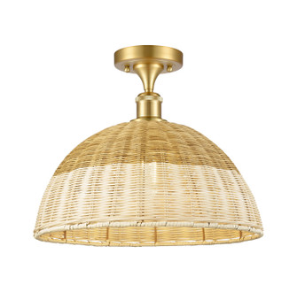 Ballston One Light Semi-Flush Mount in Satin Gold (405|516-1C-SG-NBD2-16-NAT)