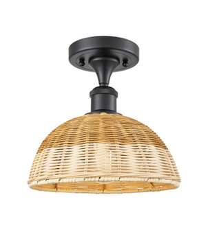 Ballston One Light Semi-Flush Mount in Matte Black (405|516-1C-BK-NBD2-9-NAT)