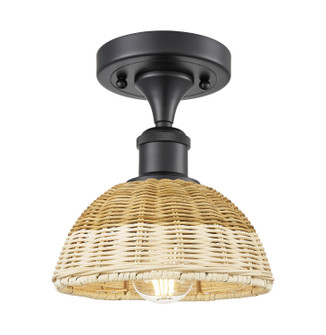 Ballston One Light Semi-Flush Mount in Matte Black (405|516-1C-BK-NBD2-75-NAT)