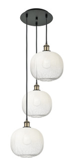 Ballston Three Light Pendant in Black Antique Brass (405|113B-3P-BAB-G481-10OP)
