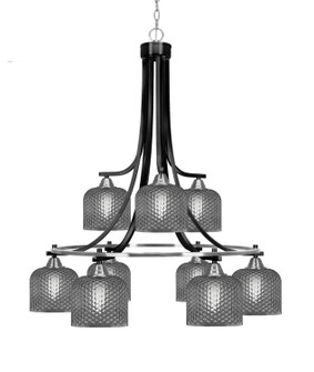 Paramount Nine Light Chandelier in Matte Black & Brushed Nickel (200|3419-MBBN-4612)