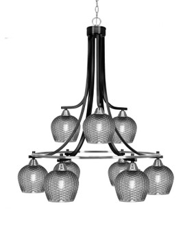 Paramount Nine Light Chandelier in Matte Black & Brushed Nickel (200|3419-MBBN-4602)