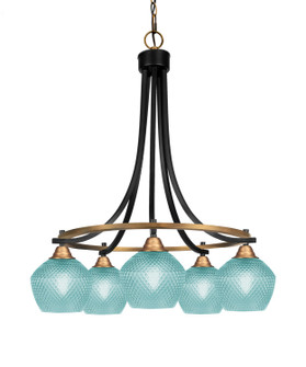 Paramount Five Light Chandelier in Matte Black & Brass (200|3415-MBBR-4625)