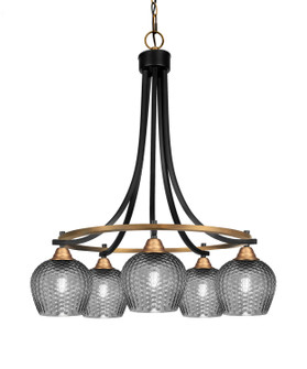 Paramount Five Light Chandelier in Matte Black & Brass (200|3415-MBBR-4602)