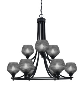 Paramount Nine Light Chandelier in Matte Black (200|3409-MB-4622)