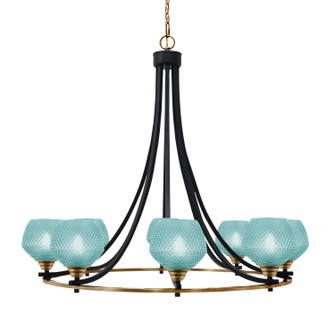 Paramount Eight Light Chandelier in Matte Black & Brass (200|3408-MBBR-4625)
