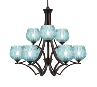 Zilo Nine Light Chandelier in Dark Granite (200|569-DG-4605)