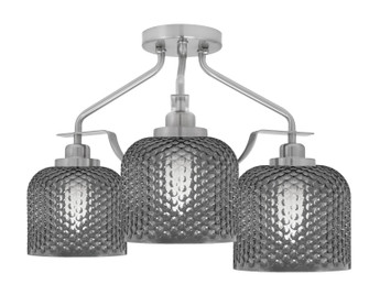 Odyssey Three Light Semi-Flush Mount in Brushed Nickel (200|2607-BN-4612)