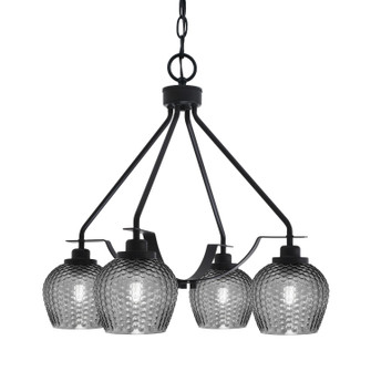 Odyssey Four Light Chandelier in Matte Black (200|2604-MB-4602)