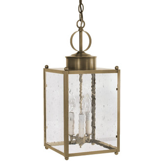 Marlene Three Light Hanging Lantern in Antique Brass (196|NL-8052-AB-LT3-CSG)